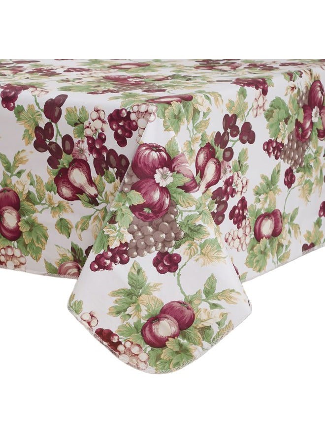 Walrus Heavy Duty Vinyl Tablecloth with Flannel Backing Waterproof Oil-Proof Plastic Table Cloth Stain-Resistant Wipeable Rectangle or Square Table Cover for Indoor and Outdoor (Fruits, 60x102 Inch) - Image 1
