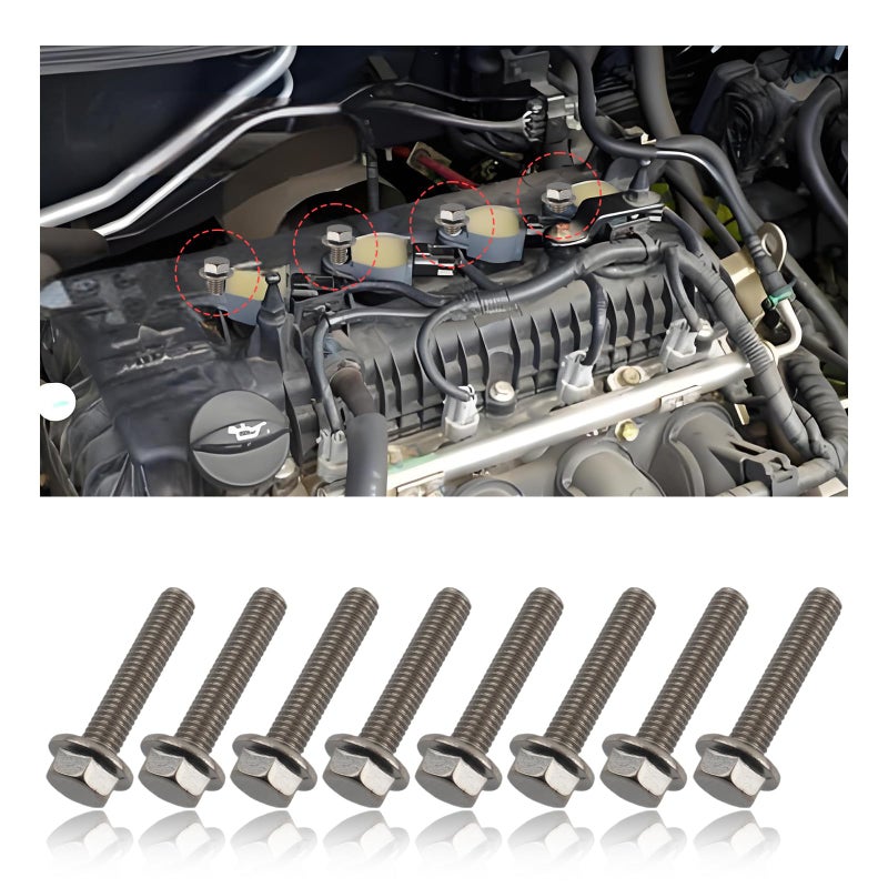YGDMD 8PCS Ignition Coil Bolt Screws OEM W706175S43Stainless Steel Automotive Replacement Ignition Coils Mount Bolt Compatible with Ford Lincoln MercuryBolts of Ignitions Coil for Car 8PCS - Image 3