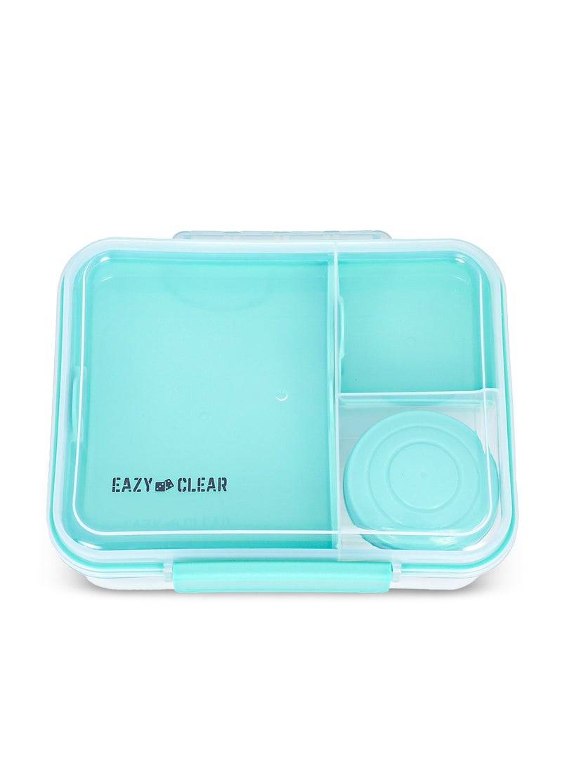 Eazy Kids 3/4/5 Compartment Convertible 1650ml Bento Lunch Box With 150ml Gravy Bowl - Green - Image 1