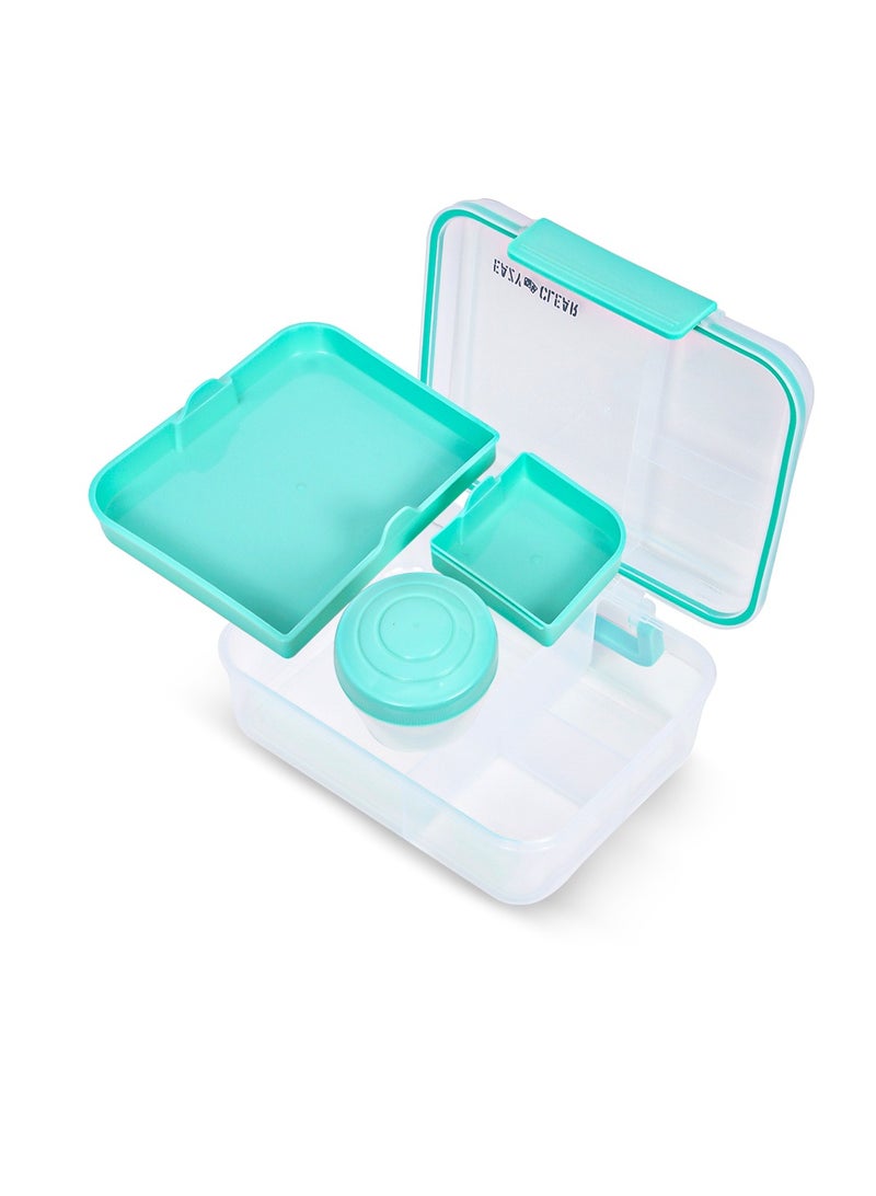 Eazy Kids 3/4/5 Compartment Convertible 1650ml Bento Lunch Box With 150ml Gravy Bowl - Green - Image 2