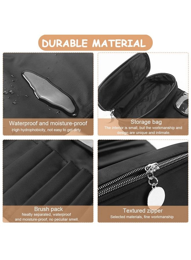 maycreate Makeup Brush Holder Travel Makeup Brush Organizer Cosmetic Bag Roll Up Storage Case Pouch With 12 Brush Sleeve Zipper & Mesh Pouch Waterproof & Dustproof  - Image 4