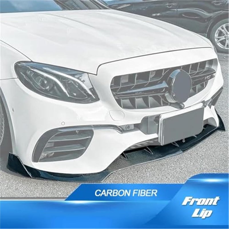 QASULER Carbon Fiber Front Bumper Lip Spoiler for Mercedes-Benz E63 AMG - Image 3