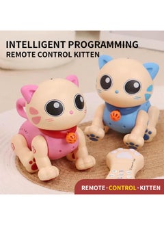 Generic Toy Intelligent Simulation K31 Cute Pet Kitten Sound And Light Music Remote Control Electric Early Education Interactive Robot Cat-Color:【k31】blue  - Image 3