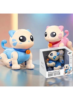 Generic Toy Intelligent Simulation K31 Cute Pet Kitten Sound And Light Music Remote Control Electric Early Education Interactive Robot Cat-Color:【k31】blue  - Image 5