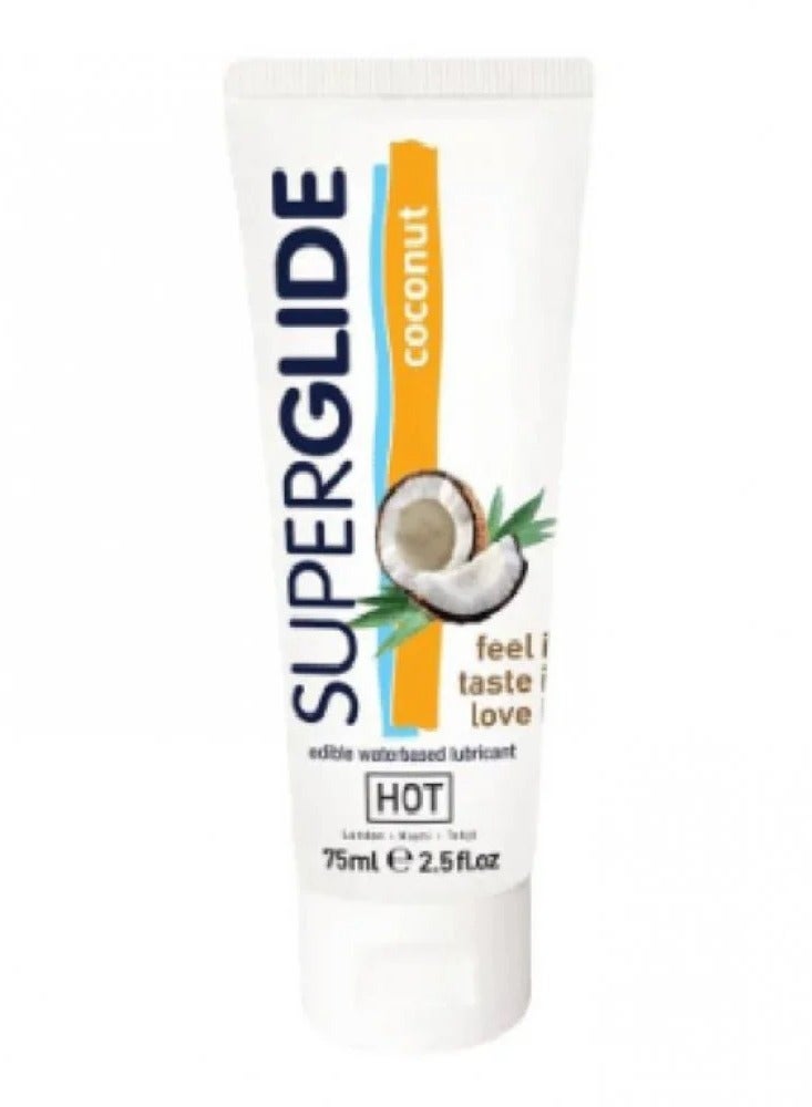 HOT Superglide Edible Coconut Flavored Water-Based Medical Lubricant - 75 ml
