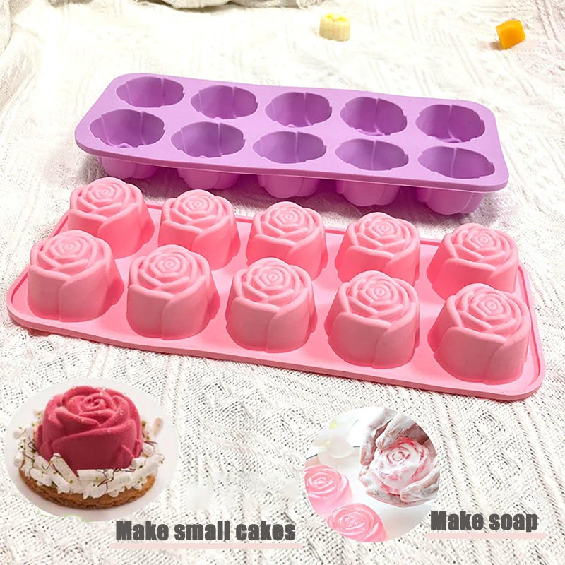 GARBODIY 2Packs Silicone Valentine Chocolate Molds 10-Cavity Rose-Shaped - Reusable Candy Mold for Truffles, Ice Cubes, Oskrieel Soap - Heat Resistant (-40Â°F to 446Â°F) - Image 4