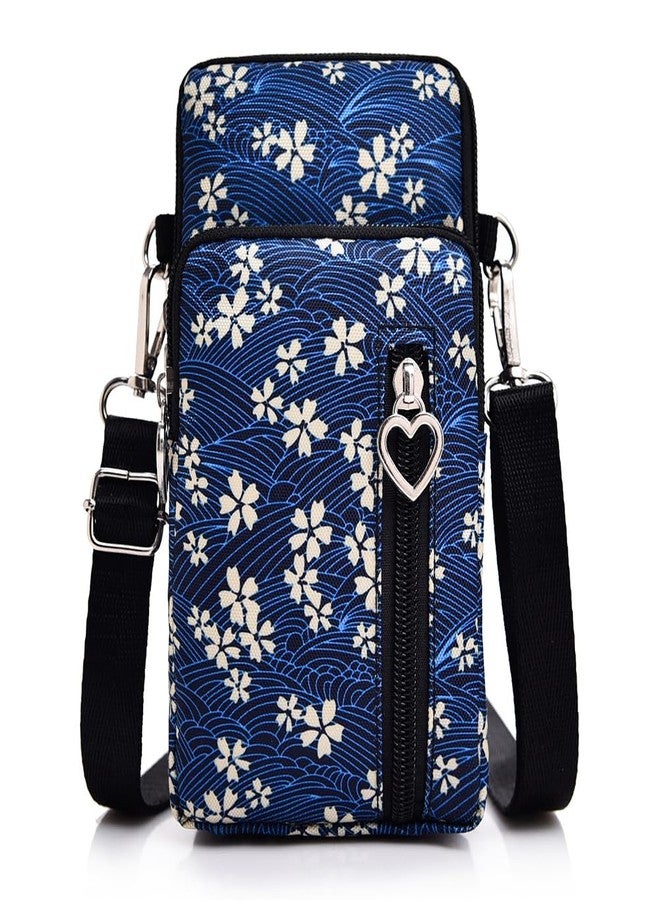JANKS Small Crossbody Bag for Women - Mini Phone Purses with Crossbody Strap and Wallet - Nylon Arm Bag, B-white Flower, Small - Image 1