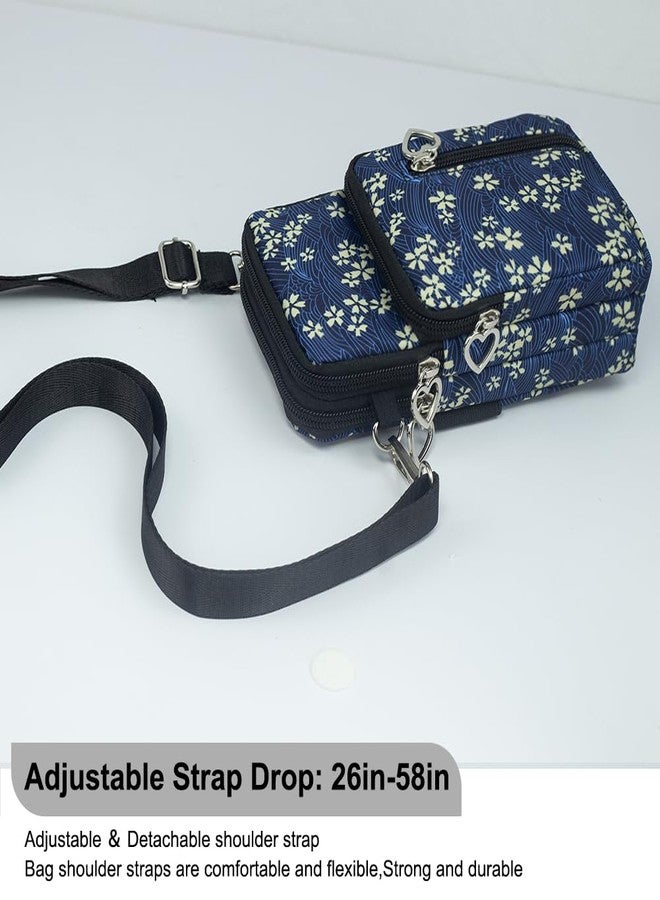JANKS Small Crossbody Bag for Women - Mini Phone Purses with Crossbody Strap and Wallet - Nylon Arm Bag, B-white Flower, Small - Image 4
