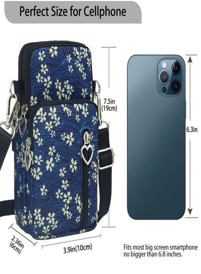JANKS Small Crossbody Bag for Women - Mini Phone Purses with Crossbody Strap and Wallet - Nylon Arm Bag, B-white Flower, Small - Image 2