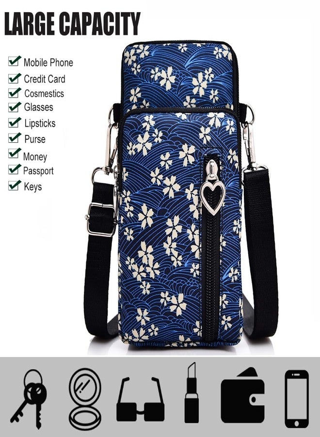 JANKS Small Crossbody Bag for Women - Mini Phone Purses with Crossbody Strap and Wallet - Nylon Arm Bag, B-white Flower, Small - Image 5