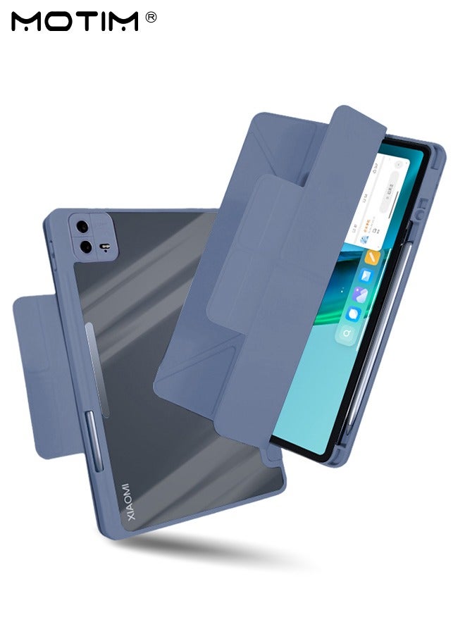 Motim Xiaomi Pad 6/6 Pro Case 11 Inch, Leather Protective Shockproof Flexible Back Cover with Pencil Holder, Y-Fold Design, Multi-Viewing Angles, Slim Light Mi Standing Shell with Auto Sleep Wake - Image 2