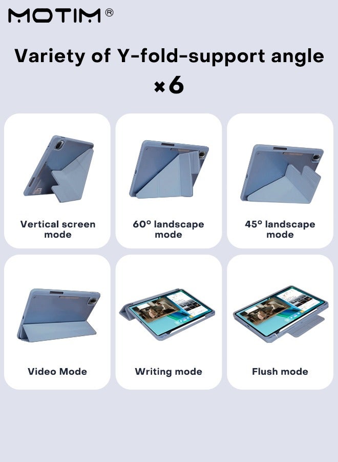 Motim Xiaomi Pad 6/6 Pro Case 11 Inch, Leather Protective Shockproof Flexible Back Cover with Pencil Holder, Y-Fold Design, Multi-Viewing Angles, Slim Light Mi Standing Shell with Auto Sleep Wake - Image 3