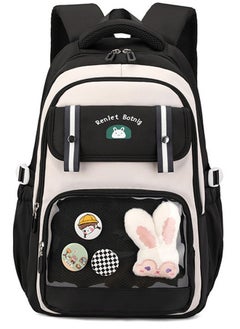 M198 Lightweight Laptop School Travel Multi-pocket Multi-Compartment Large Capacity Women's Water-resistant Collage Daily Use Backpack - Black