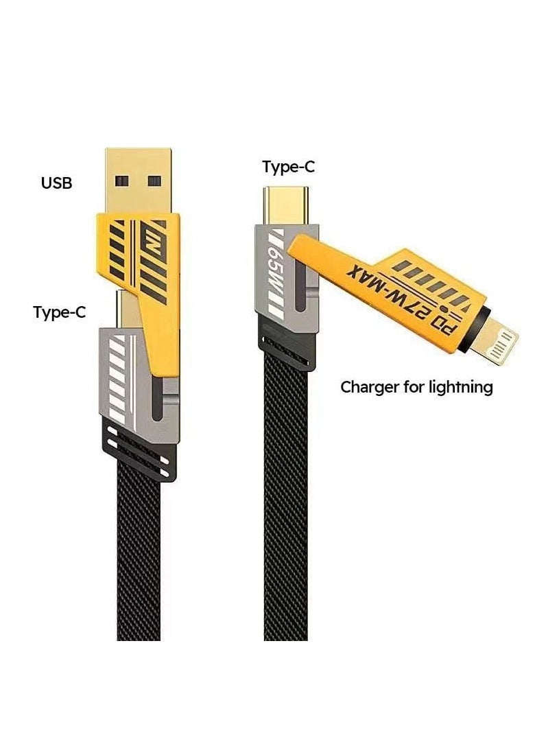 Generic - 4 in 1 USB Cable for Fast Charging for iOS and Android, Widely Fit, Multi-Color - Image 1