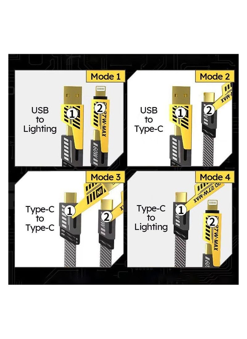 Generic - 4 in 1 USB Cable for Fast Charging for iOS and Android, Widely Fit, Multi-Color - Image 1