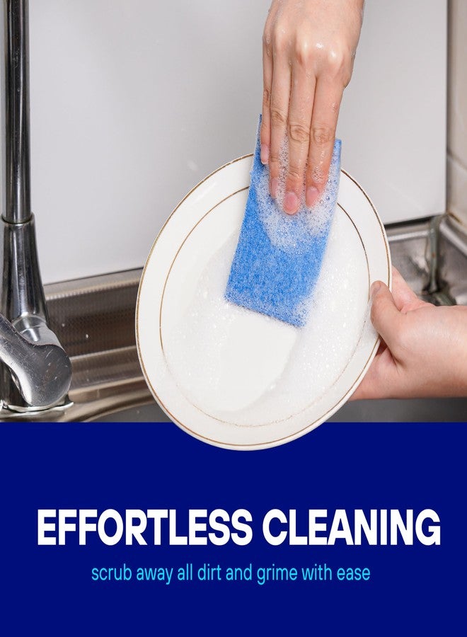SCRUBIT Scouring Pad 100 Pack - Heavy Duty Scrub Pads for Cleaning Dishes - Non-Scratch Reusable Scrubbing - Blue (100) - Image 5