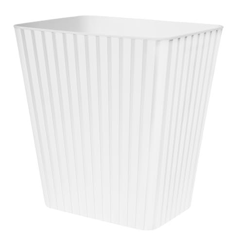 DAJITRE Plastic Small Trash Can, 3.5 Gallon Rectangular Wastebasket for Bathrooms, Laundry Room, Kitchens, Offices, Kids Rooms, Dorms (1, White) - Image 1