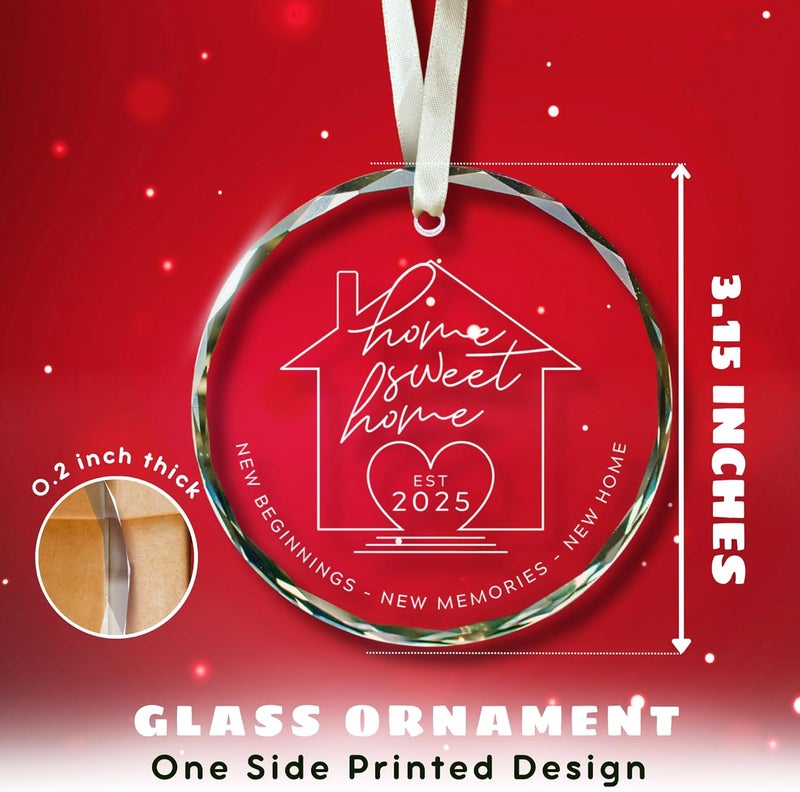 SUCHAGIFT House Warming Gifts New Home - New Home Ornament 2025 - Housewarming Gifts for First House, Housewarming Gift Ideas for Couple - Home Ornaments for Home, Newhouse Owners - Glass Ornament - Image 2