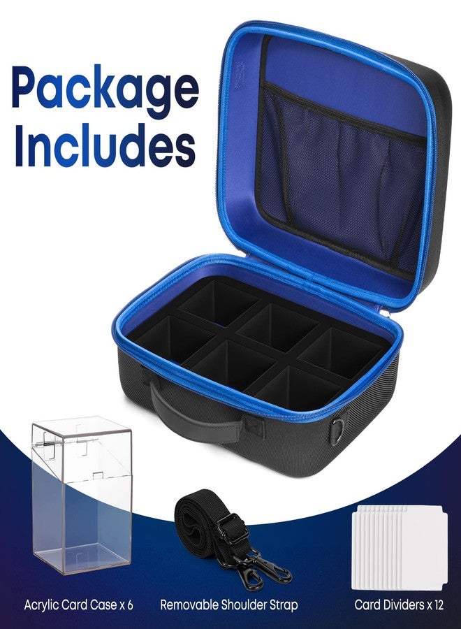 Yewltvep Card Deck Box with Portable Hard Case, 6 Pack Clear Commander Deck Box with 6 Dividers Fits 600+ Double Sleeved Cards, Fit for MTG, TCG, YuGiOh, Sports Cards with Shoulder Straps - Image 3