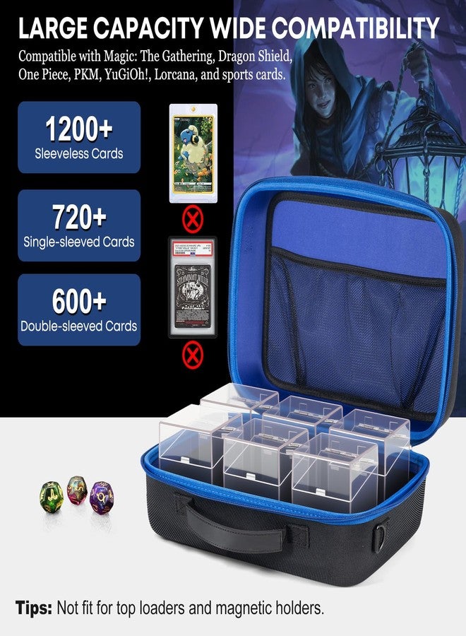 Yewltvep Card Deck Box with Portable Hard Case, 6 Pack Clear Commander Deck Box with 6 Dividers Fits 600+ Double Sleeved Cards, Fit for MTG, TCG, YuGiOh, Sports Cards with Shoulder Straps - Image 2