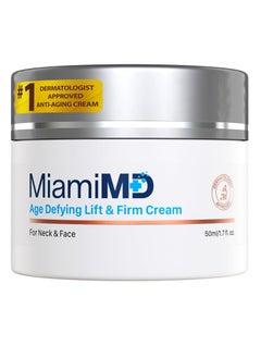 MiamiMD Age-Defying Lift & Firm Cream - Anti Aging and Skin Firming For All Types Paraben Free, Fragrance Free Cruelty Free BHA Free 50 ml (1.7oz)  - Image 1