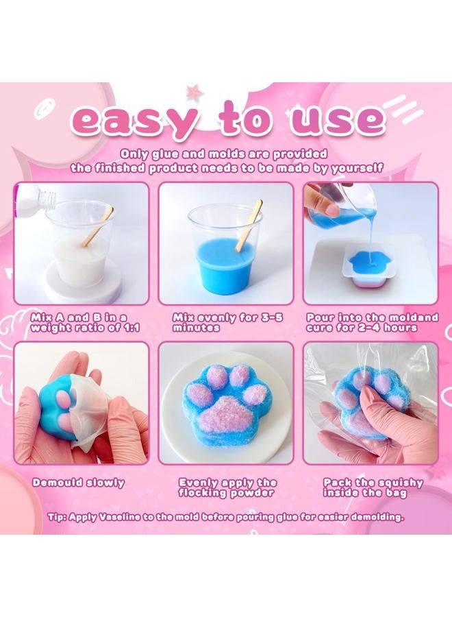 HOOLYUK Taba Squishy Kit - Rubber Squishy Kit with Guided, FuFu Squish Set with Mold, Flocking Powder - Perfect for Beginner Makers - Image 3