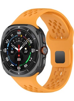 ZORE Galaxy Watch Ultra 47MM KRD-119 Perforated Design Silicone Strap-Yellow  - Image 1