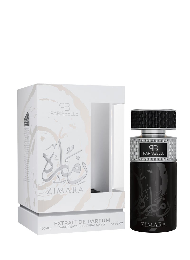 Parisbelle Zimara Oasis Collection Extrait De Parfum 100ml | Floral-Leather Unisex Fragrance with Rose, Musk & Vanilla - Image 1
