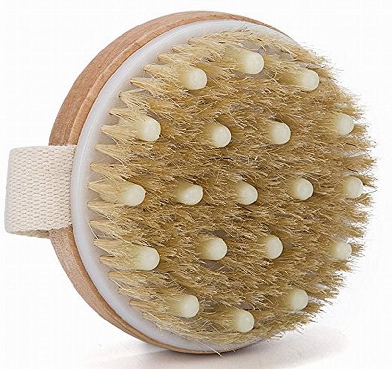 BLISSBORN Wooden Bath Brush with Massaging Nodes for Dry brushing Wet and Dry Bath Brush for Cellulite and Lymphatic Suitable for all skin types Pack Of 1 - Image 1