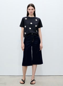 MANGO Short-Sleeved T-Shirt With Flower Appliqué  - Image 3