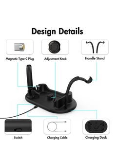 KASTWAVE Charging Dock for Oculus Quest 2, Touch Controller and Headset Placement Display Stand Contact Charging Table Stand Auto-attached USB-C Magnetic Charging  - Image 5