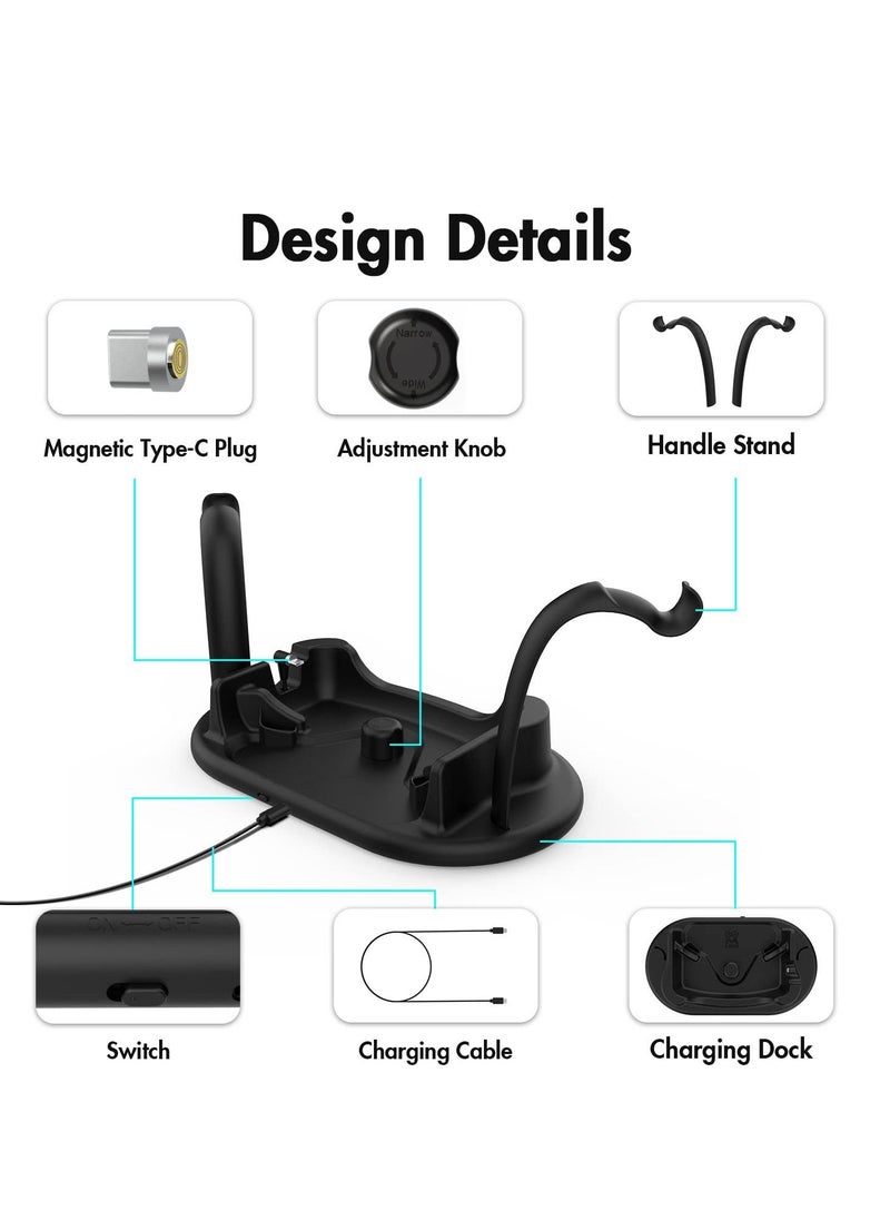 KASTWAVE Charging Dock for Oculus Quest 2, Touch Controller and Headset Placement Display Stand Contact Charging Table Stand Auto-attached USB-C Magnetic Charging  - Image 5