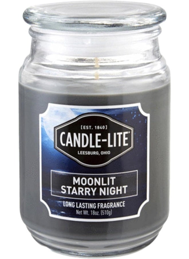Candle-Lite Everyday Scented Moonlit Starry Night 3-Wick Jar Candle, 18 oz, Gray - Image 1