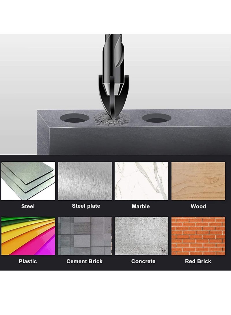 SYOSI Masonry Drill Bits, Concrete Drill Bit Set for Tile, Brick, Glass, Plastic and Wood, Tungsten Carbide Tip Work with Ceramic Tile, Wall Mirror, Paver on Concrete or Brick Wall 10 Pcs - Image 4