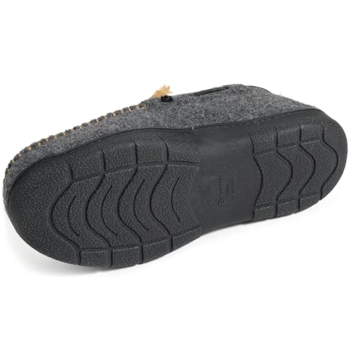 Zigzagger Men's Moccasin Slippers Memory Foam House Shoes, Indoor and Outdoor Warm Loafer Slippers, Felt Grey, 12 M US - Image 4