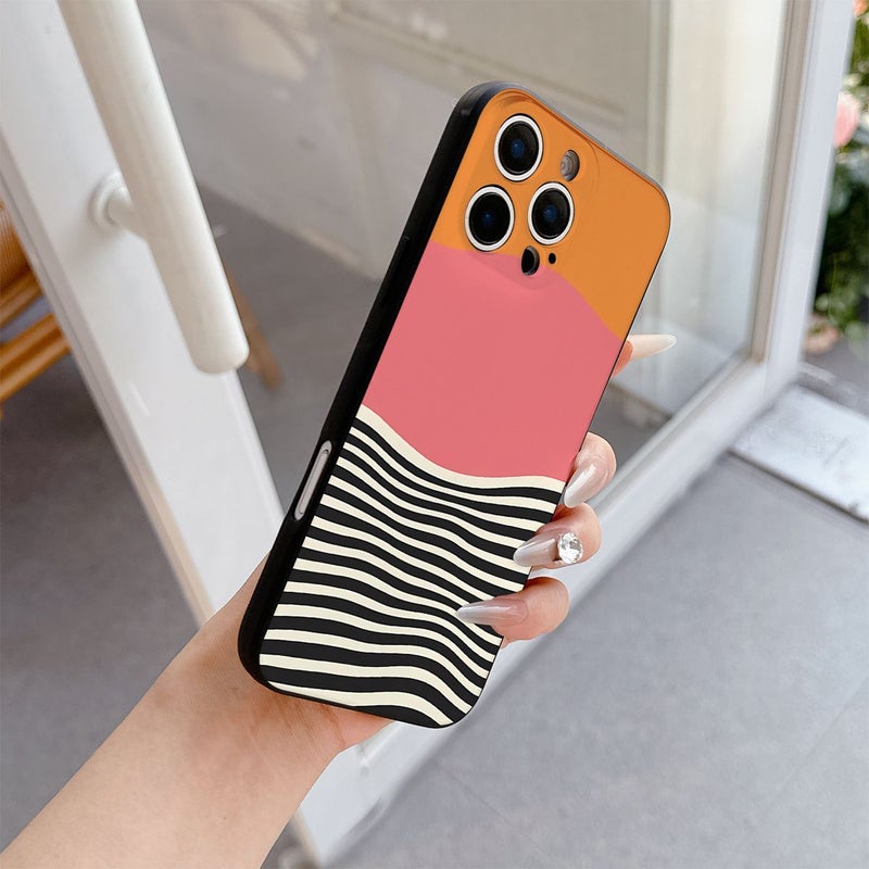 Black Gradient Striped Phone Case For iPhone 16 - Image 3