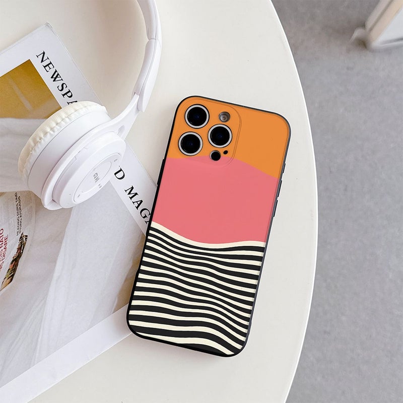 Black Gradient Striped Phone Case For iPhone 16 - Image 2
