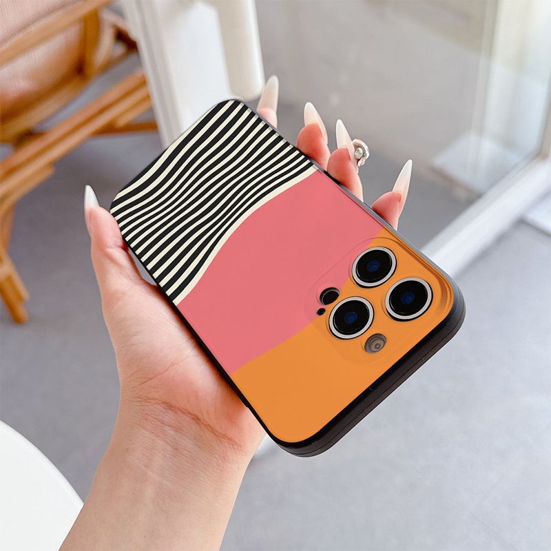 Black Gradient Striped Phone Case For iPhone 16 - Image 4