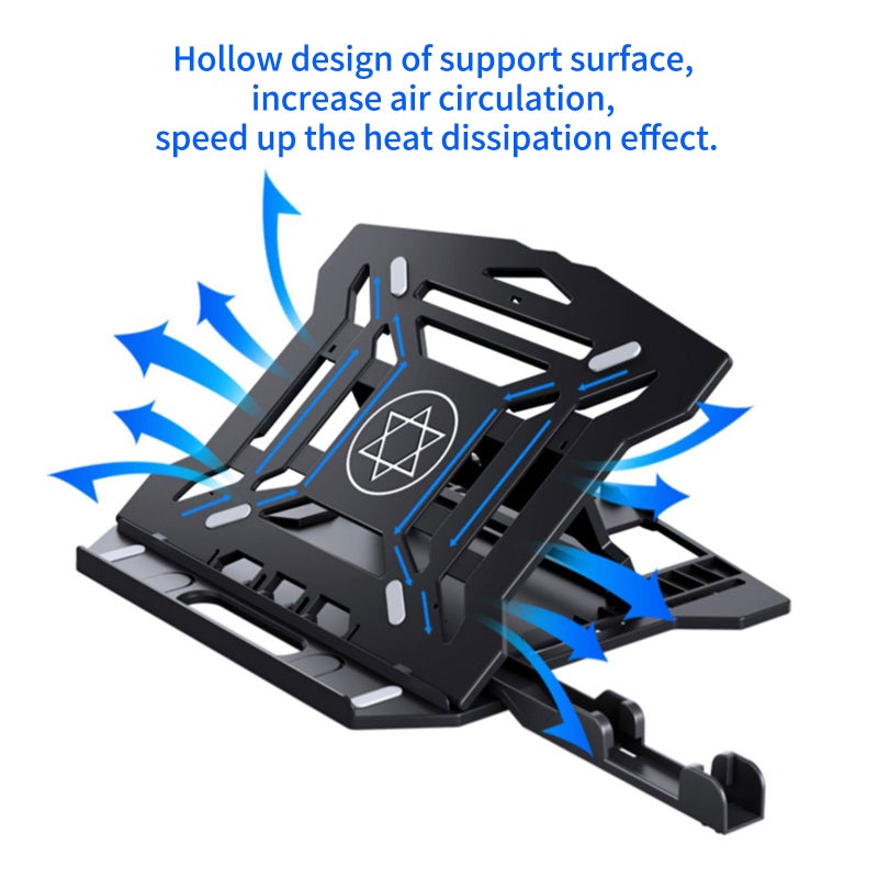 Portable Laptop Riser Stand Foldable Desktop Laptop Holder with 8 Levels Height Adjustment Ergonomic Computer Notebook Stand Bracket for Laptop Tablet 10-15.6 Inches - Image 3