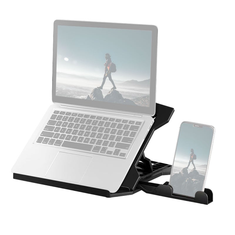 Portable Laptop Riser Stand Foldable Desktop Laptop Holder with 8 Levels Height Adjustment Ergonomic Computer Notebook Stand Bracket for Laptop Tablet 10-15.6 Inches - Image 1
