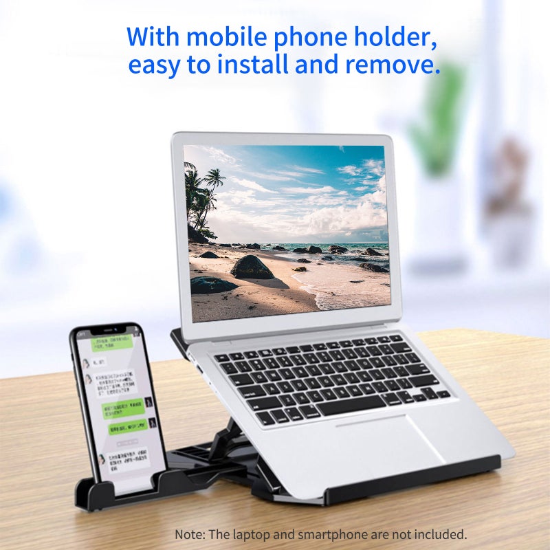 Portable Laptop Riser Stand Foldable Desktop Laptop Holder with 8 Levels Height Adjustment Ergonomic Computer Notebook Stand Bracket for Laptop Tablet 10-15.6 Inches - Image 5
