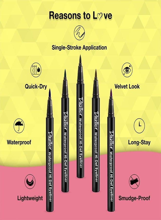 Dazller Hi-Def Eyeliner + Eyebrow Pencil |Velvet Matte|Water-Resistant|Smudge-Proof|Long Stay|Single Stroke|Precise Application|Black|1.1g + 1.5g - Image 3