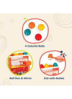 B. Toys Whacky Ball Pounding Toy 4 Colorful Balls & Hammer Pound & Play Developmental & Educational Toy For Toddlers, Kids 12 Months +  - Image 4