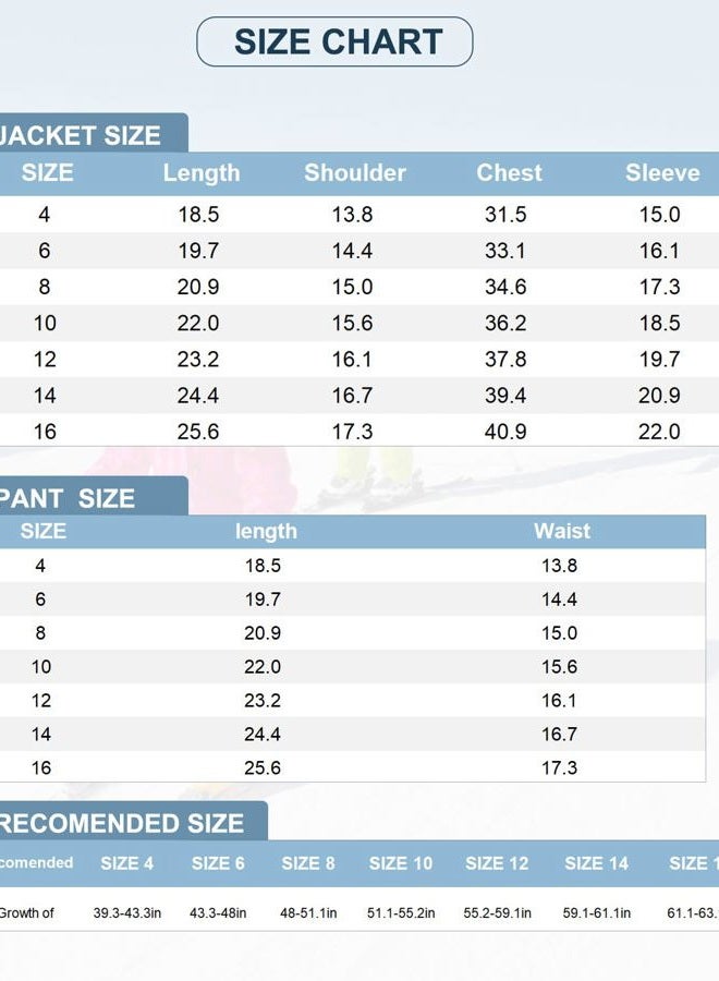 HOTIAN Boys Ski Jacket Snow Jacket Pants Suits Windproof Waterproof Winter Coats, Style3, 14 - Image 5