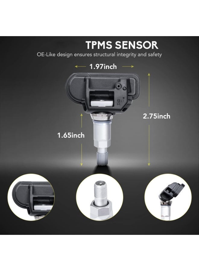 TPMS Sensor Fits for Smart Fortwo, Mercedes Benz C300 C350 C63/CL63 AMG CL550 CL600 B250 C230 C250 C280 E350 ML350 & More, 4-Pack Tire Pressure Monitoring System Sensors Replace# A0009050030 - Image 2