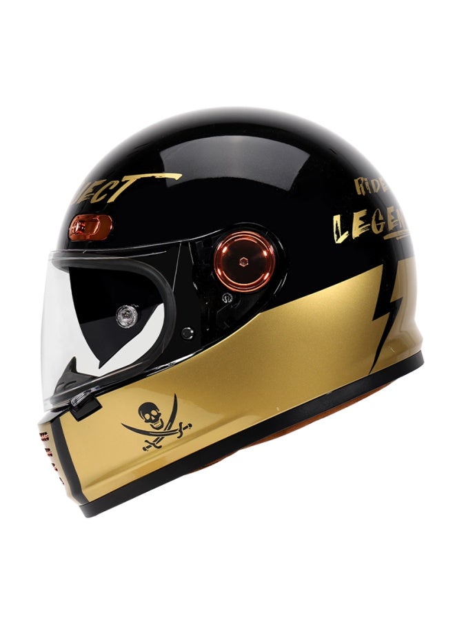 Znp Am912 Black Gold Pirate XL 3c Certified Retro Motorcycle Electric Helmet Uni All-season
