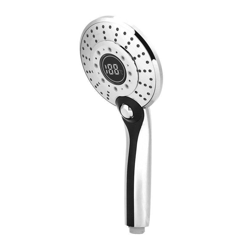 Handheld Shower Head: ABS Electroplated Anti-corrosion - Digital Display 3-color Temperature Control Shower Head for Bathroom Use - Image 4