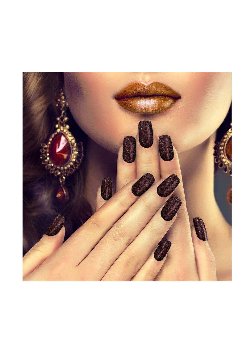 نيبمينينت 16 Sheets Glitter Color Nail Polish Strips Full Stickers for Women Art Wraps Self Adhesive Sticker Nails Girls with File - Image 4