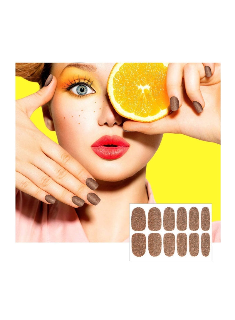 نيبمينينت 16 Sheets Glitter Color Nail Polish Strips Full Stickers for Women Art Wraps Self Adhesive Sticker Nails Girls with File - Image 5