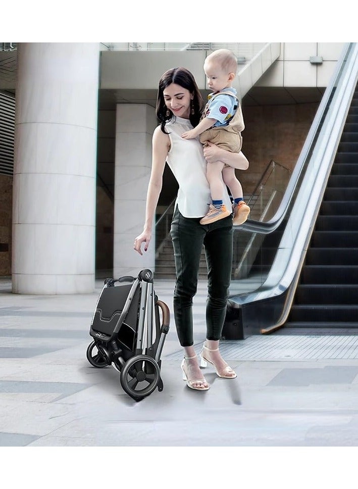 umbrella عربة أطفال مع مقعد سيارة مظلة X9 فاخرة باتجاهين - أسود - Image 4